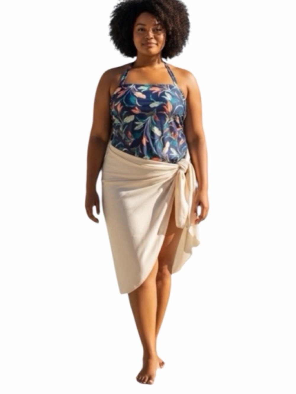 Mynah Lush Leaves‎ Halter Floral Tankini Top NWT